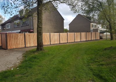 Hout-betonschutting Douglas antraciet grijs beton