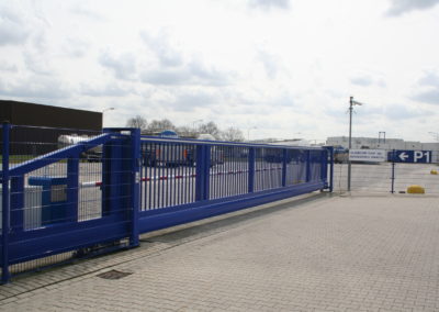 Schuifpoort spijlen glad-glad blauw 3